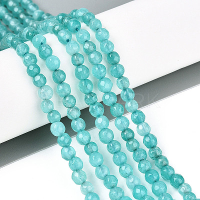 Dyed Natural White Jade Beads Strands G-T139-4mm-60-15-1