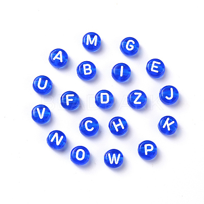 Transparent Blue Acrylic Beads TACR-YW0001-08B-1