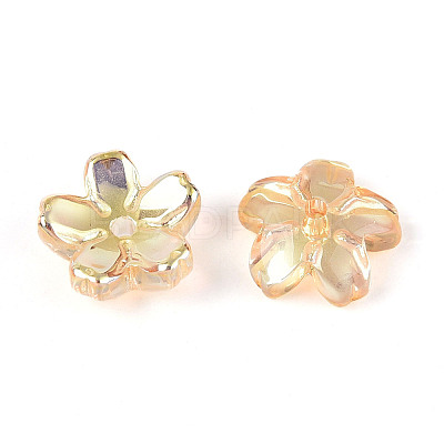 Transparent Electroplate Glass Bead Caps EGLA-N015-01C-1