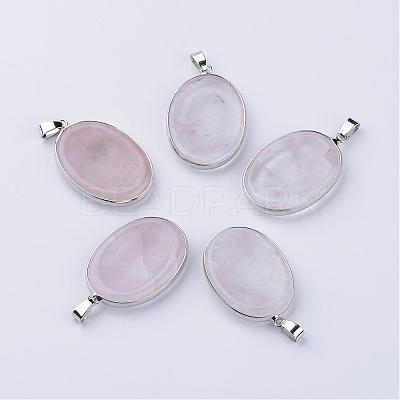 Natural Rose Quartz Massage Pendants G-R413-12-1