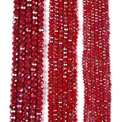 Electroplate Glass Beads Strands EGLA-A044-P6mm-B15-1