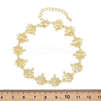Brass Micro Pave Clear Cubic Zirconia Link Chain Bracelets for Women BJEW-A090-11D-G-1