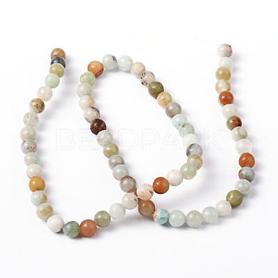 Natural Flower Amazonite Beads Strands G-D608-6mm-1