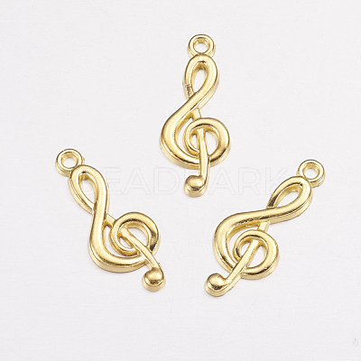 Tibetan Style Alloy Treble Clef Pendants X-TIBEP-R315-G-LF-1