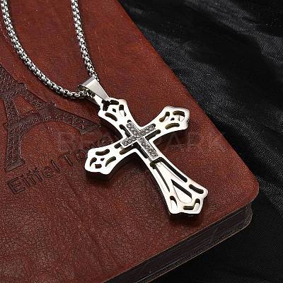 201 Stainless Steel Pendant Necklaces NJEW-H058-04P-1