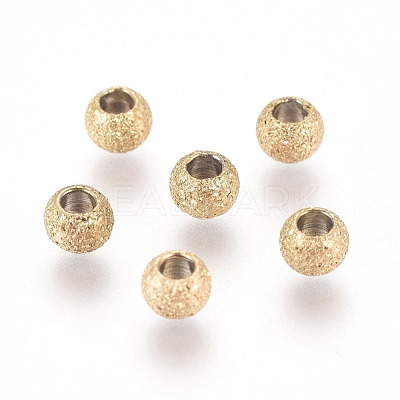Ion Plating(IP) 304 Stainless Steel Textured Spacer Beads STAS-P108-04G-A-1