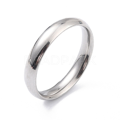 Non-Tarnish 304 Stainless Steel Simple Plain Band Finger Ring for Womenn RJEW-B036-01P-1
