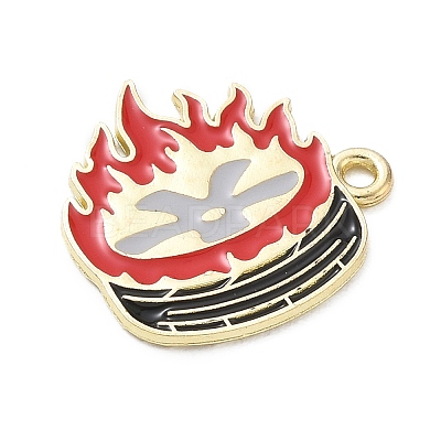 Racing Car Theme Alloy Enamel Pendants AL-CBA4666-03K-1