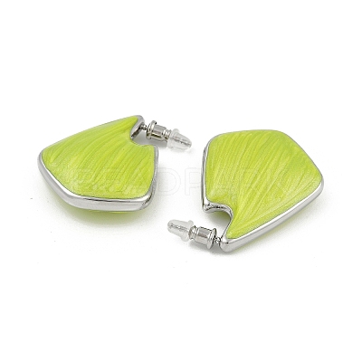 Brass Enamel Stud Earrings EJEW-Q391-01P-01-1