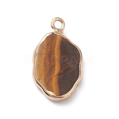 Natural Tiger Eye Pendants G-K333-01J-1