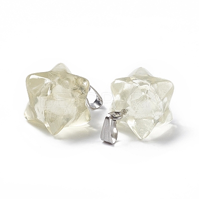 Natural Lemon Quartz Pendants G-C002-02F-1