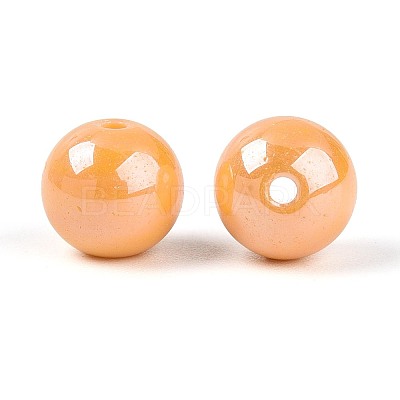 Electroplate Round Glass Beads Strands EGLA-T029-07I-1