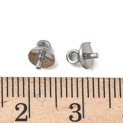 304 Stainless Steel Cup Pearl Peg Bails Pin Pendants STAS-L300-004C-P-1