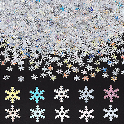 AHADEMAKER 10 Bags 10 Colors Snowflake Plastic Paillette/Sequins Beads MRMJ-GA0001-16-1