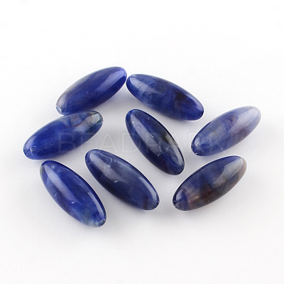 Oval Imitation Gemstone Acrylic Beads X-OACR-R031-M-1