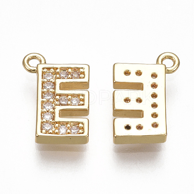 Brass Cubic Zirconia Charms KK-S348-330E-1