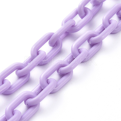 Personalized ABS Plastic Cable Chain Necklaces NJEW-JN02849-04-1