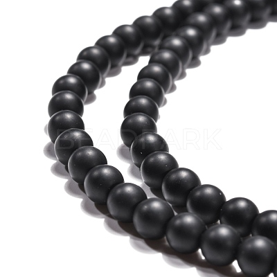 Synthetic Black Stone Beads Strands X-G-G508-6MM-1
