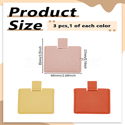 3Pcs 3 Colors Stainless Steel Square-Shaped Portable Mirrors MRMJ-LP0002-97B-1