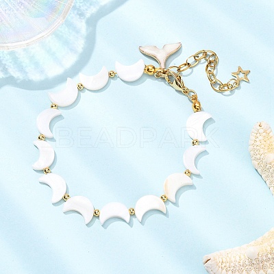 Shell Pearl Beaded Bracelets for Women BJEW-JB12425-1