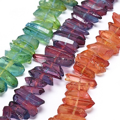 Natural Dyed Quartz Pointed Beads Strands G-G791-14-1