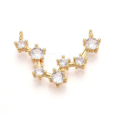 Brass Micro Pave Cubic Zirconia Pendants KK-N261-120H-G-1