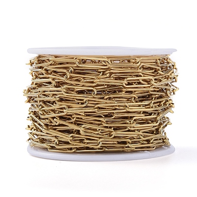 304 Stainless Steel Paperclip Chains CHS-L022-02D-G-1