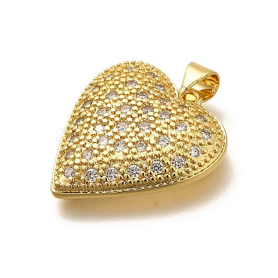 Rack Plating Brass Micro Pave Cubic Zirconia Pendants KK-L226-001G-06-1