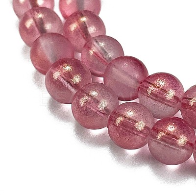 Frosted Transparent Glass Bead Strands GLAA-P065-8mm-09-1