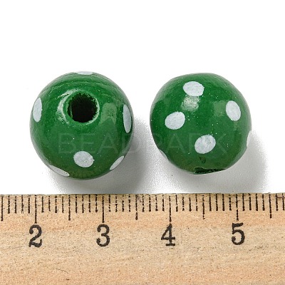 Printed Wood European Beads WOOD-G022-18D-1
