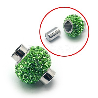 304 Stainless Steel Magnetic Clasps STAS-E042-6mm-M-1