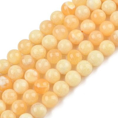 Natural Yellow Calcite Beads Strands G-C251-A01-12mm-1