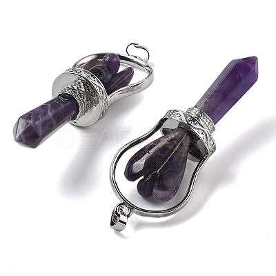 Natural Amethyst Pointed Big Pendants KK-H491-01P-04-1