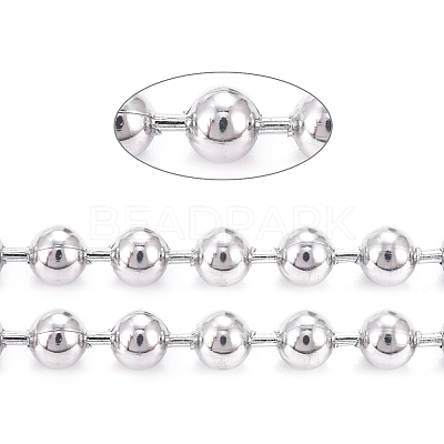 Tarnish Resistant 304 Stainless Steel Ball Chains CHS-A002B-4.0mm-1