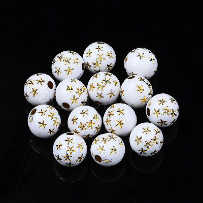 Craft Style Opaque White Acrylic Beads MACR-N012-11-B02-1