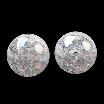 Bubblegum AB Color Transparent Crackle Acrylic Round Beads CACR-R011-20mm-03-1