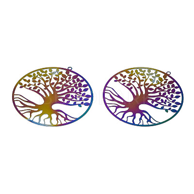 Ion Plating(IP) 201 Stainless Steel Filigree Pendants LS-STAS-S118-073-1