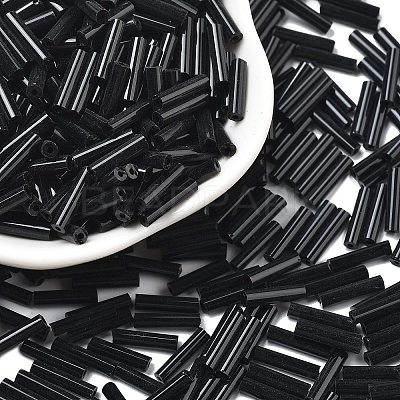 Opaque Glass Bugle Beads SEED-R028-2x9-C01-1