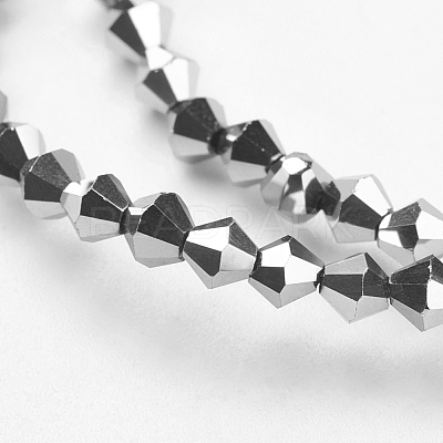 1 Strand Faceted Bicone Electroplate Glass Beads Strands X-EGLA-J026-3mm-F19-1