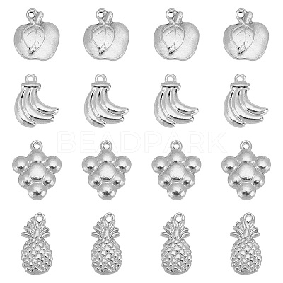 16Pcs 4 Style 201 Stainless Steel Pendants STAS-UN0030-23-1