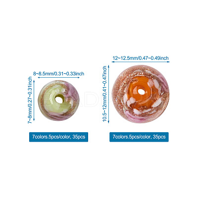 Handmade Gold Sand Lampwork Beads LAMP-CD0001-06-1