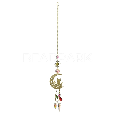 Brass Hanging Suncatchers HJEW-P018-A02-1