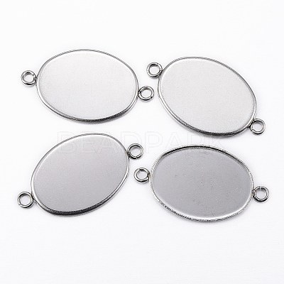 304 Stainless Steel Cabochon Connector Settings STAS-H394-01P-01-1