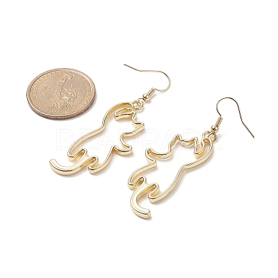 Zinc Alloy Hollow Out Cat Dangle Earrings EJEW-JE05148-01-1