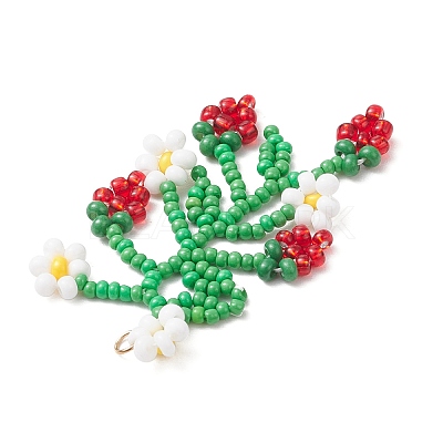Seed Glass Beaded Big Pendants PALLOY-MZ00877-02-1