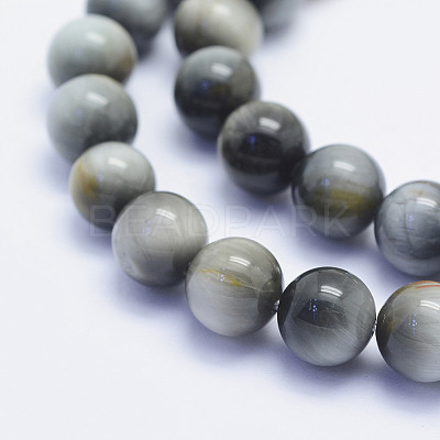 Natural Hawk's Eye Beads Strands G-L478-02-8mm-1
