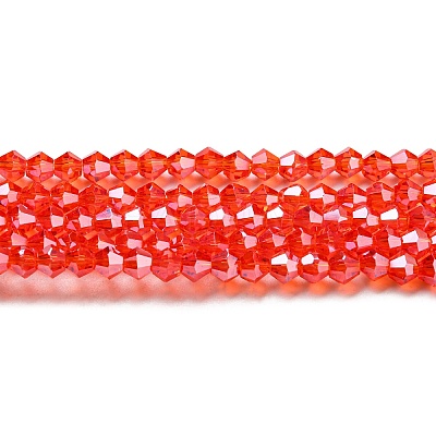 Transparent Electroplate Glass Beads Strands GLAA-F029-4mm-C14-1