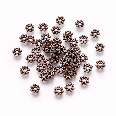 Tibetan Style Alloy Daisy Spacer Beads K096C061-1