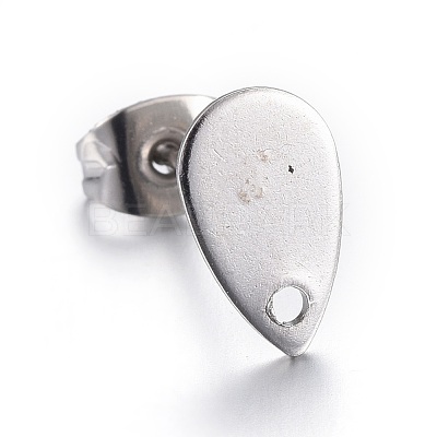 Non-Tarnish 304 Stainless Steel Stud Earring Findings STAS-L211-05B-P-1