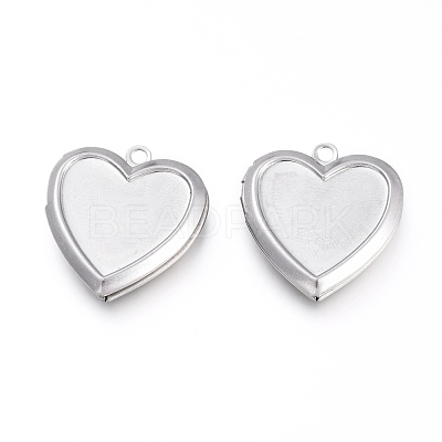 Non-Tarnish 304 Stainless Steel Locket Pendants STAS-K192-09P-1